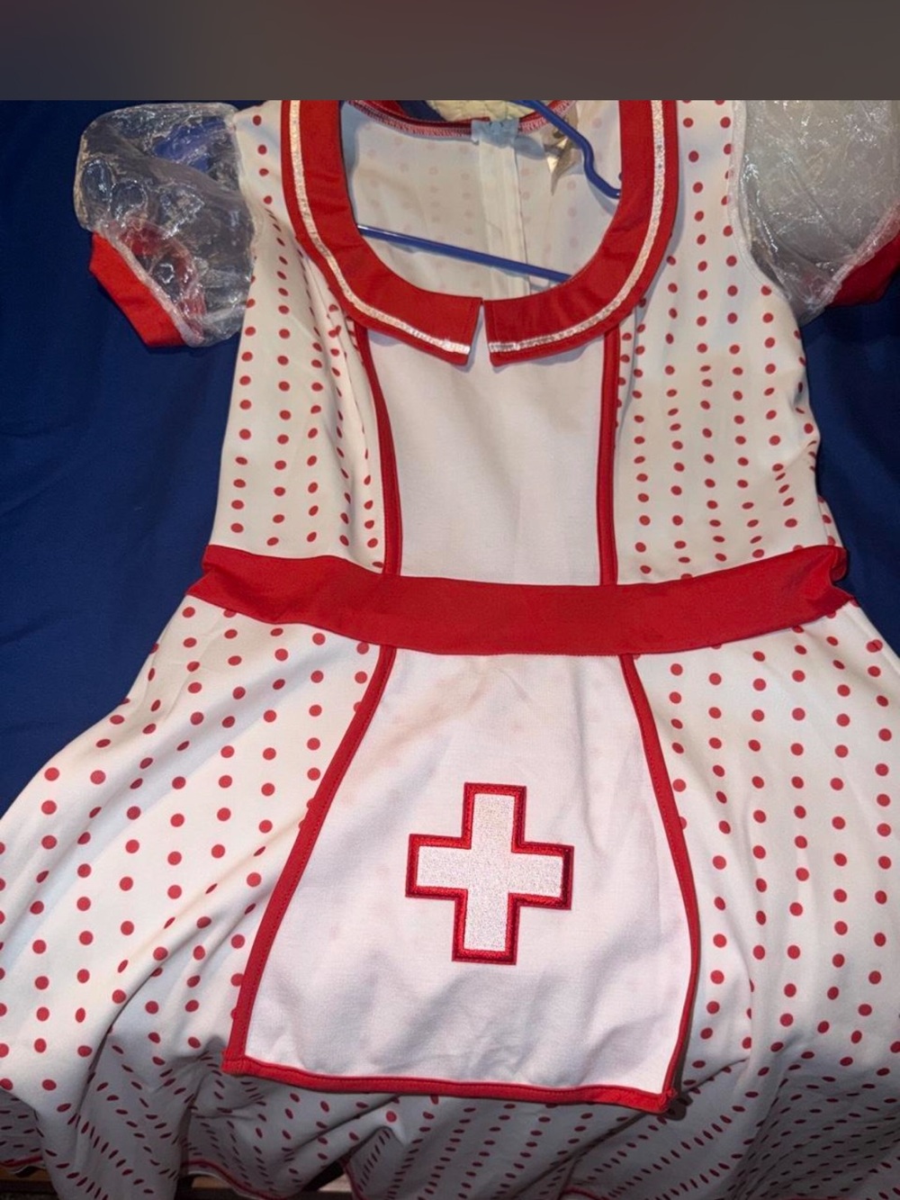women’s White and Red Nurse Costume Dress